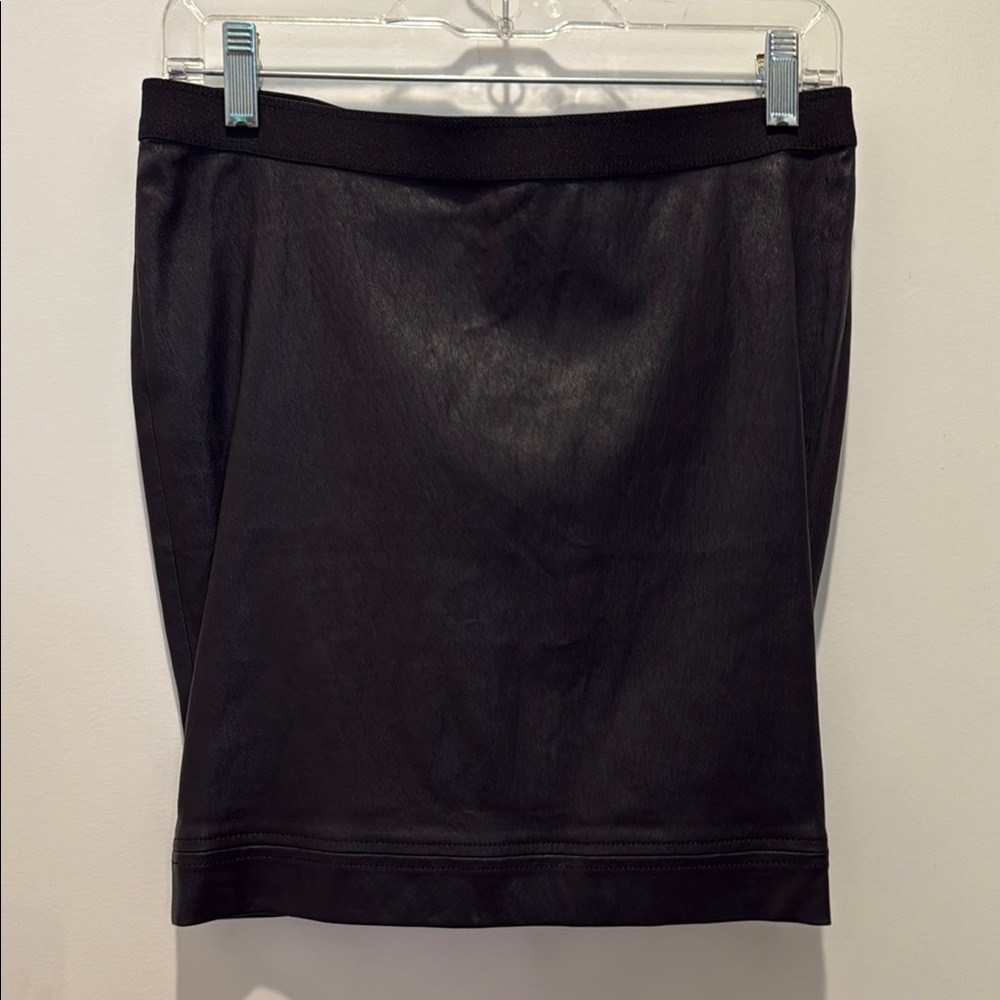 Sexy and Chic Black Women's Lamb Leather Helmet Lang Skirt